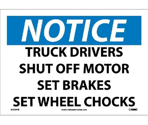 Notice Truck Driver Safety Instructions Sign Mutual Screw And Supply