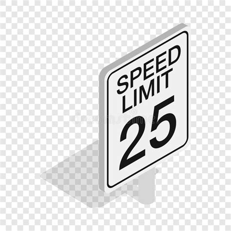 Speed Limit Road Sign Isometric Icon Stock Vector Illustration Of