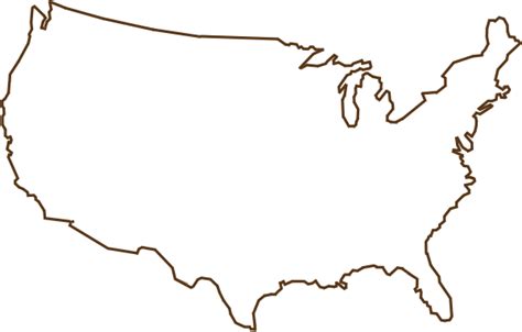 Outline Of United States Map Brown Clip Art Vector Clip Art