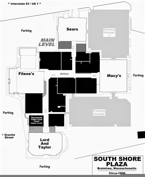 The cheers bar and harpoons brewery are a must! South Shore Plaza plan 1996 Braintree, MA | Braintree ...