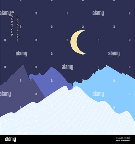 Abstract Night Mountain Landscape Poster Geometric Landscape