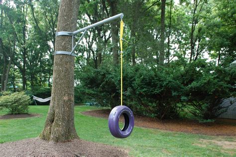 From the quick link in the center, attach the eye swivel and then the other quick link below it. Tree swing | Tree swings diy, Tree swing, Backyard for kids