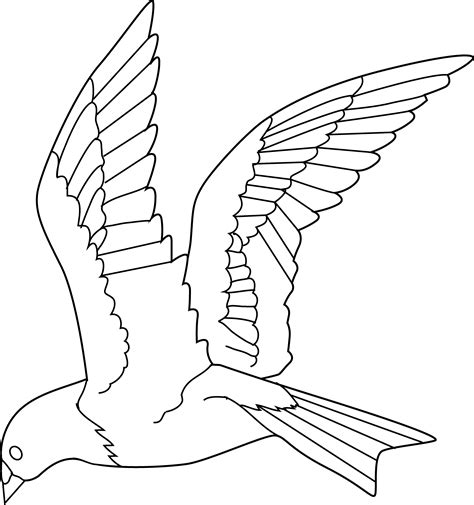 Flying Bird Coloring Page - Free Clip Art