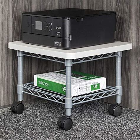 Safco Products Under Desk Printerfax Stand Gray Powder Coat Finish