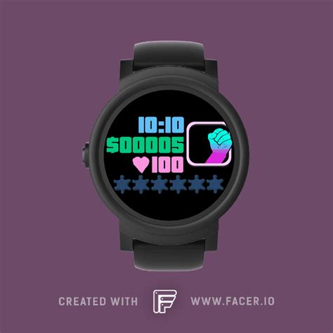 Cago24 Gta Vice City HUD Black BG Watch Face For Apple Watch