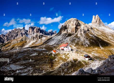 The Mountain Hut Rifugio Locatelli In Tre Cime National Park The