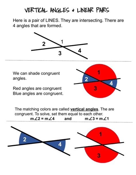 Vertical Angles And Linear Pairs