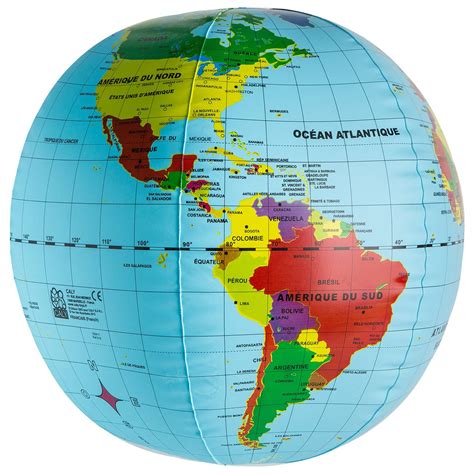 Inflatable Globe- Countries (Light) — Maison Midi