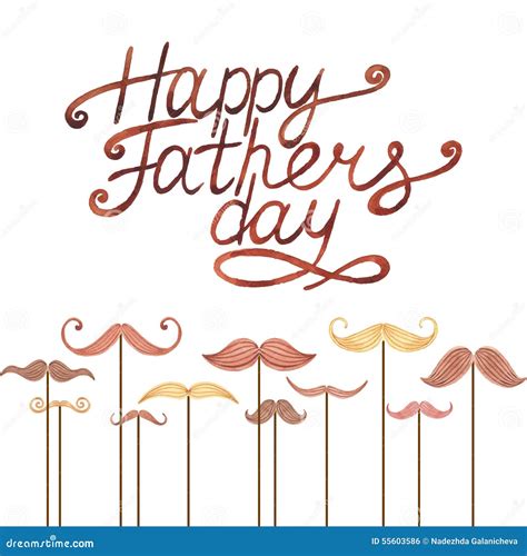 Watercolor Card Happy Father S Day Stock Vector Illustration Of