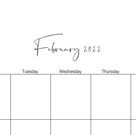 Printable Blank Calendar 2022 Classic Calendar Etsy