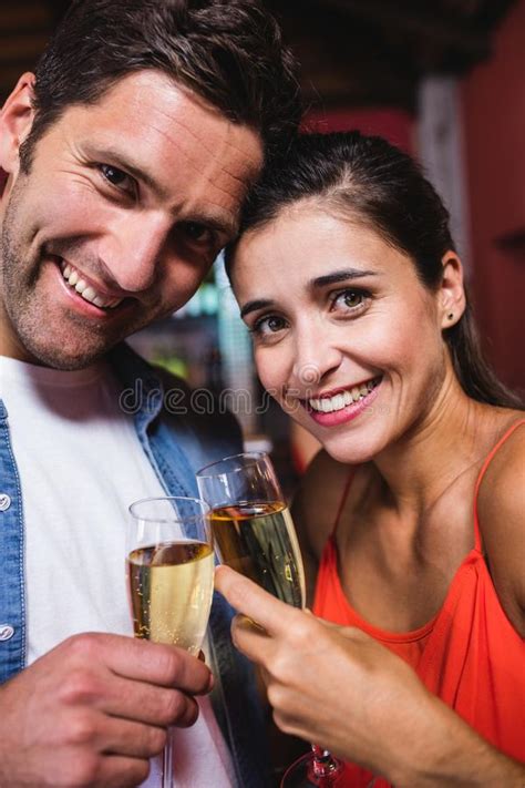 Couple Enjoying Champagne Nightclub Stock Photos Free Royalty Free