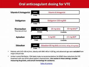  Anticoagulant Dosing And Bridging For Vte Grepmed