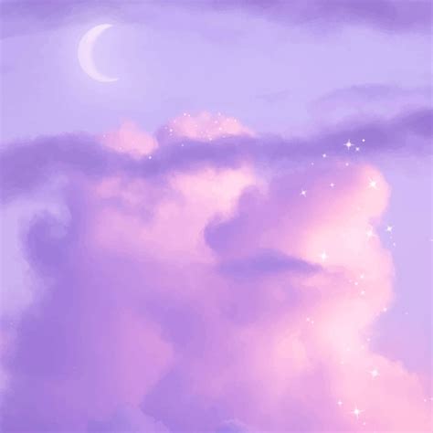 Free Vector Aesthetic Purple Sky Background Vector Glitter Clouds Design