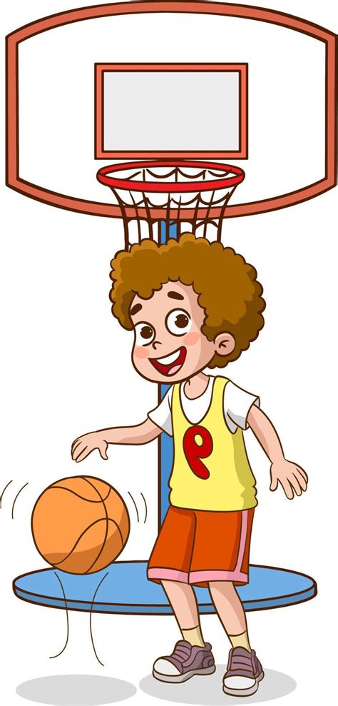 Vector Illustration Of Kid Playing Basketball 21593796 Vector Art At