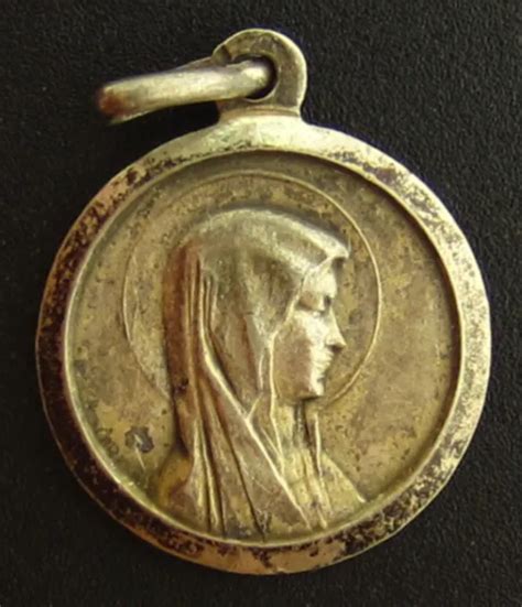 Vintage Virgin Mary Medal Religious Holy Catholic Picclick