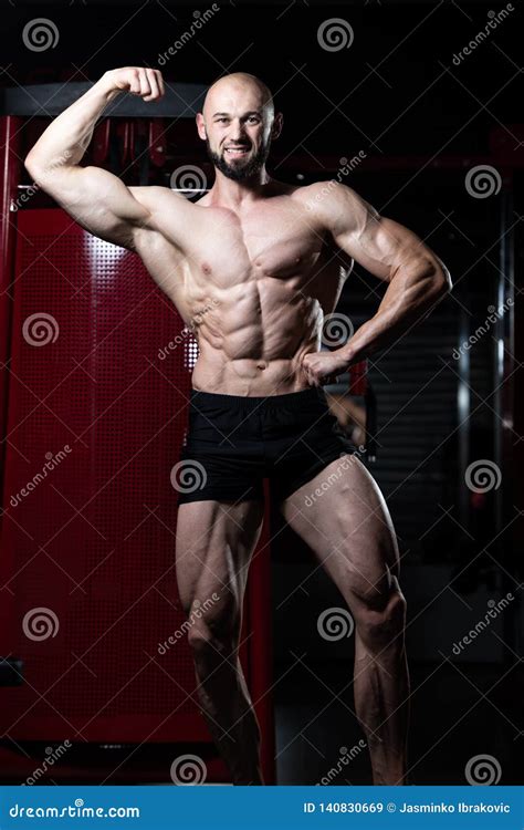 Bodybuilder Flexing Muscles Stock Image Image Of Modern Muscular