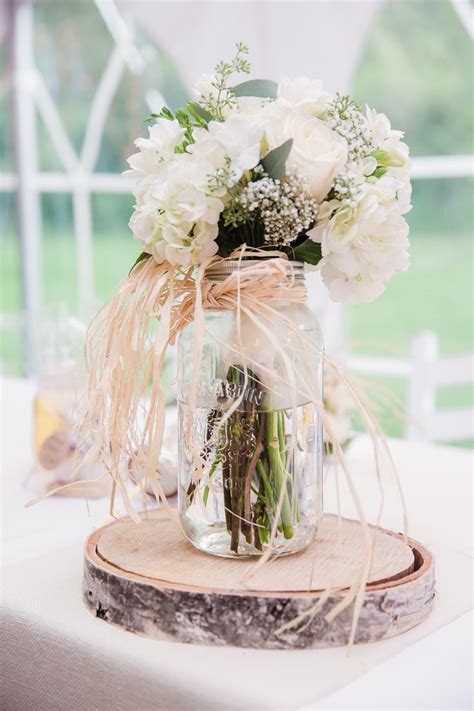 Rustic Mason Jar And Birch Wedding Centerpiece Ideas Deer Pearl Flowers