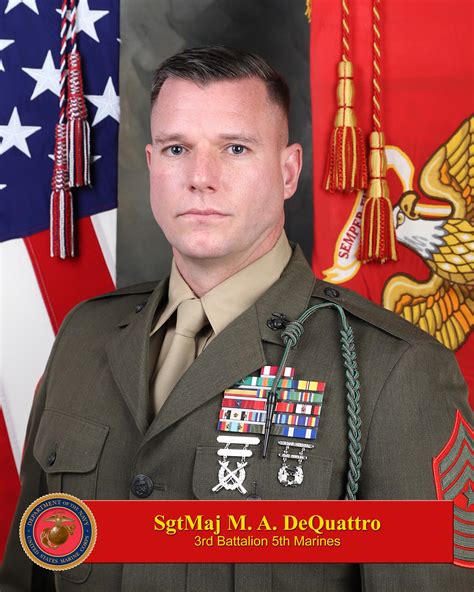 Sgtmaj Michael A Dequattro 1st Marine Division Leaders