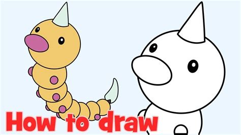 How To Draw Weedle From Pokemon Go Step By Step Youtube
