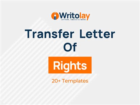 Transfer Of Rights Letter Templates Writolay
