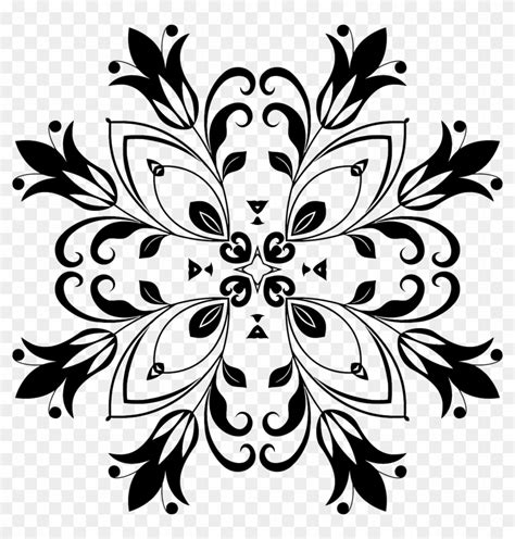 Floral Design 13 Motif Bunga Hitam Free Transparent Png Clipart