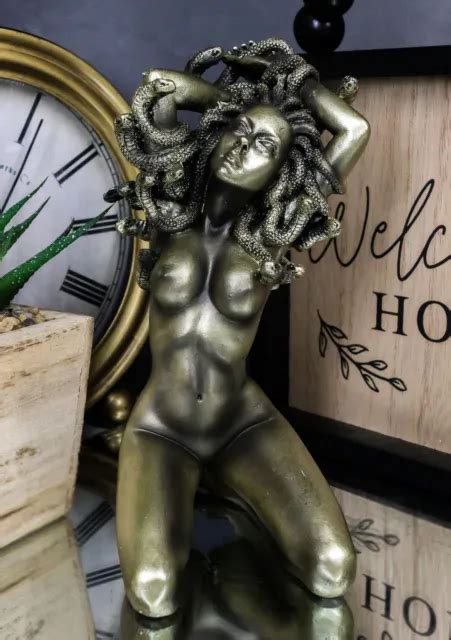 EBROS GREEK GODDESS Kneeling Nude Seductive Medusa W Snake Hair Statue H PicClick