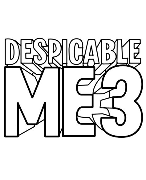 You can download, edit these vectors for personal use for your presentations, webblogs, or other project designs. Despicable Me 3 logo - Topcoloringpages.net
