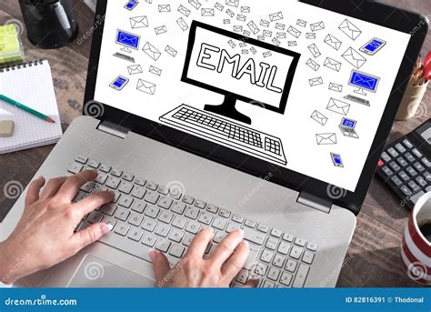 Email Concept On A Laptop Screen Stock Image Image Of Technology