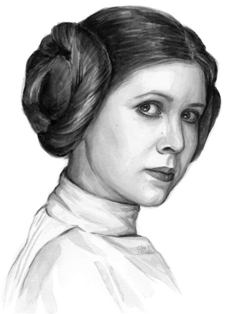 Princess Leia Clip Art Black And White