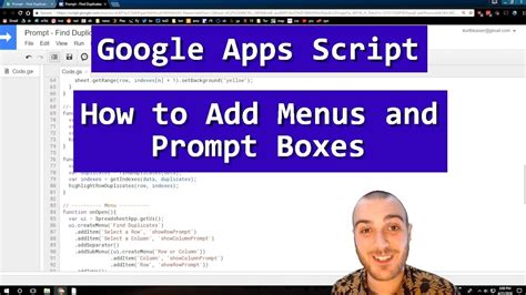 How to send a file to participants after they submit your google form. Google Sheets Add Menus and Prompts with Apps Script ...