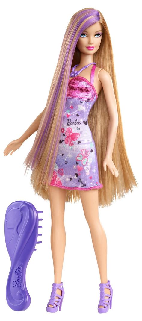 barbie hair tastic ® blonde and purple long hair doll