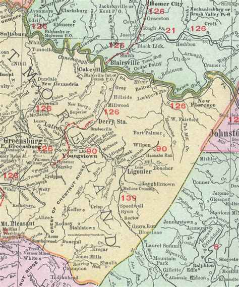 Westmoreland County Pennsylvania 1911 Map By Rand Mcnally Greensburg