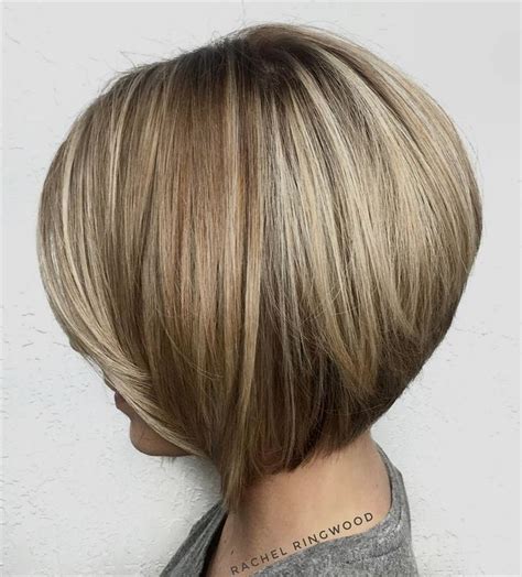 Sleek Layered Bronde Bob Bobhairstyles Stacked Bob Haircut Layered