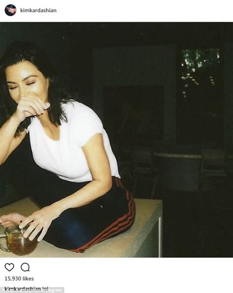 Kim Kardashian Laughs And Enjoys Tea Daily Mail Online