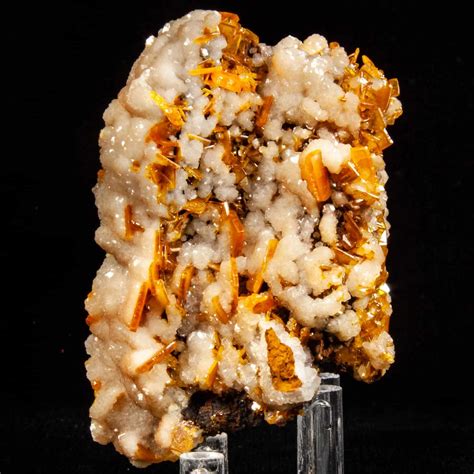 Wulfenite With Calcite Ucminerals Fine Collector Mineral Specimens