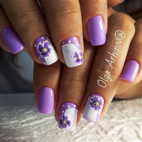 42 Beautiful Flower Nail Designs For Lilac Purple Lovers 2000 Daily
