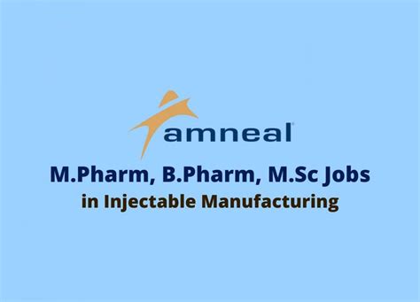 Walk In Interview For Mpharm Bpharm Msc In Injectable