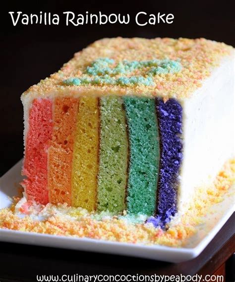 Vanilla Rainbow Cake Culinary Concoctions By Peabody Rainbow Cake