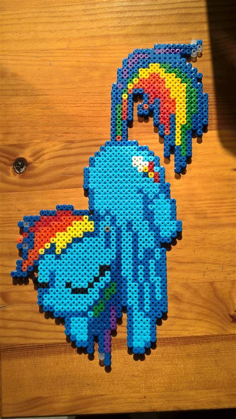 Mlp Rainbow Dash Hama Beads By Yffrit Rainbow Dash Perler Bead Art