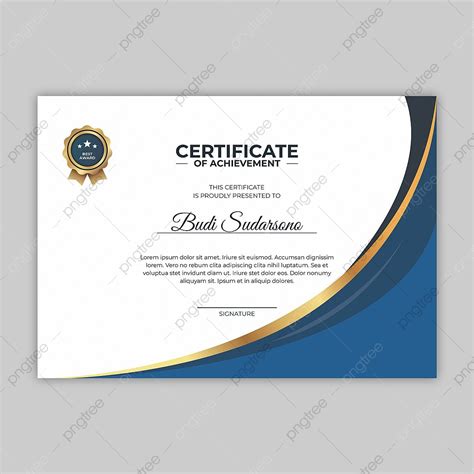 Modern Blue And Gold Certificate Template Template Download On Pngtree