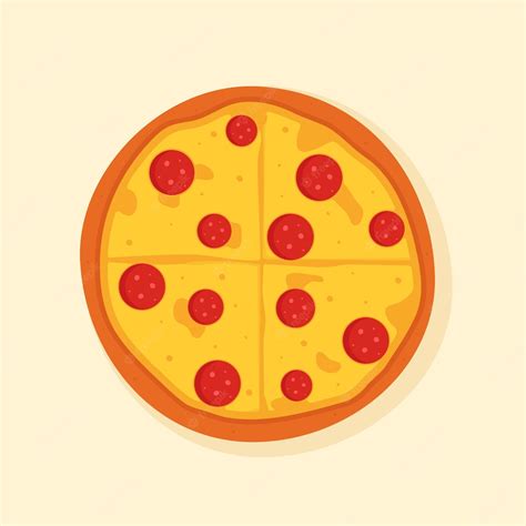 Premium Vector Vector Pepperoni Pizza Fast Food Illustration