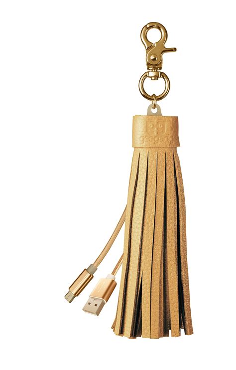 Micro Usb Cable Keychain Android Charging Cord With Pu Leather Tassel