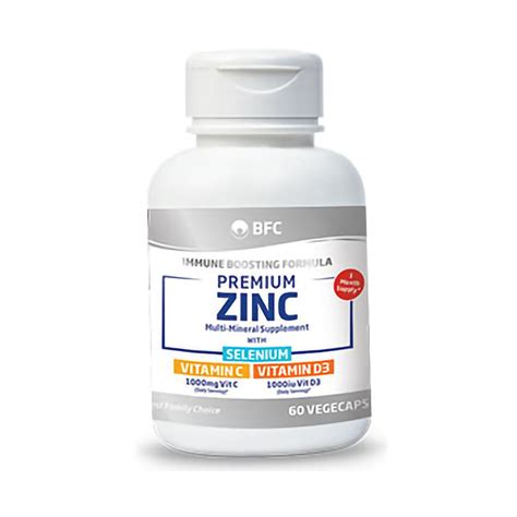 Bfc Premium Zinc With Vitamin C Vitamin D And Selenium 60 Capsules Med365