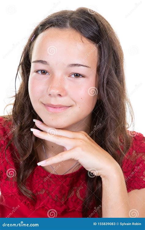 Beautiful Happy Smiling Teen Girl Portrait Stock Image Image Of Background Isolated 155839083