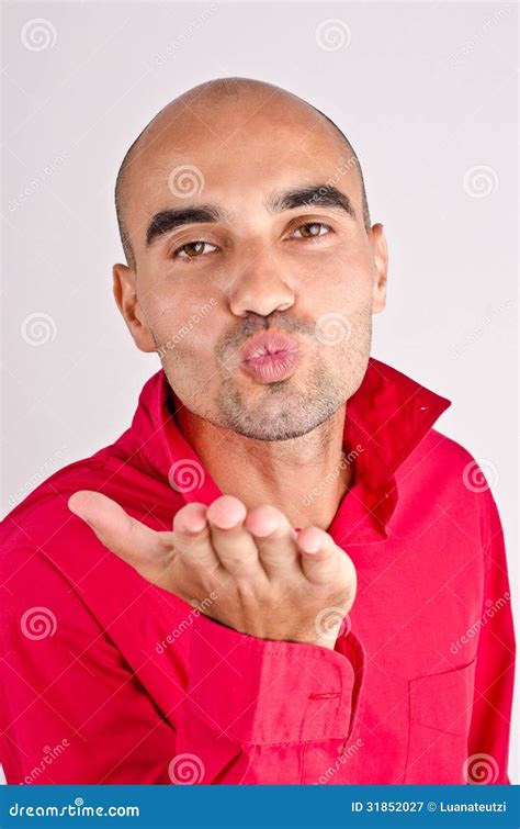 Man Sending A Kiss Stock Image Image Of Hairless Enjoying 31852027
