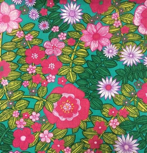 60s 70s groovy hippy green pink flower power vintage fabrics lampshade option in 2020 flower