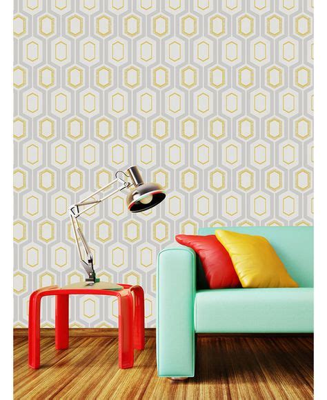 Apex Geometric Wallpaper Yellow And Grey Fine Decor Fd41991 Geometric
