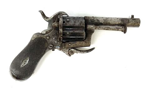 Mid 19th Century Belgian 7mm Pin Fire Pocket Revolver With Six Shot