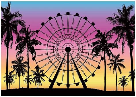 Buy Funnytree 7x5FT Summer Seaside Ferris Wheel Photography Backdrop
