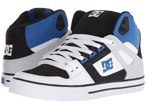 Dc Pure High Top Wc Black White Blue Men S Skate Shoes Bring Clean Classic Skate Style To